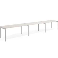 Mesa de oficina progresiva triple Kube, fondo 80cm, estructura aluminio