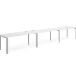 Mesa de oficina progresiva triple Kube, fondo 80cm, estructura aluminio