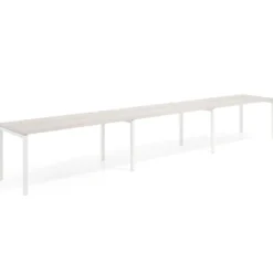 Mesa de oficina progresiva triple Kube, fondo 80cm, estructura blanca