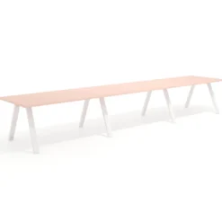 Mesa de oficina progresiva UvePro triple, fondo 100cm, estructura blanca