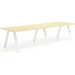 Mesa de oficina progresiva UvePro doble, fondo 100cm, estructura blanca