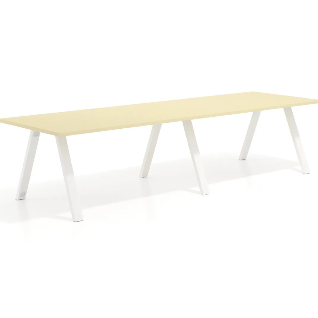 Mesa de oficina progresiva UvePro doble, fondo 100cm, estructura blanca
