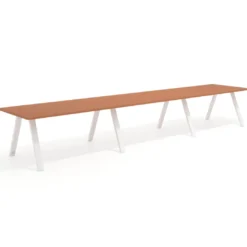 Mesa de oficina progresiva UvePro triple, fondo 100cm, estructura blanca