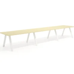 Mesa de oficina progresiva UvePro triple, fondo 100cm, estructura blanca