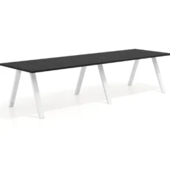 Mesa de oficina progresiva UvePro doble, fondo 100cm, estructura blanca