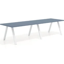 Mesa de oficina progresiva UvePro doble, fondo 100cm, estructura blanca