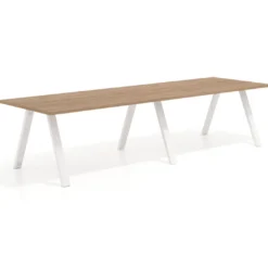 Mesa de oficina progresiva UvePro doble, fondo 100cm, estructura blanca