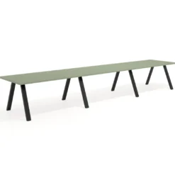 Mesa de oficina progresiva UvePro triple, fondo 100cm, estructura negra