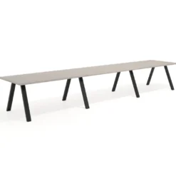 Mesa de oficina progresiva UvePro triple, fondo 100cm, estructura negra