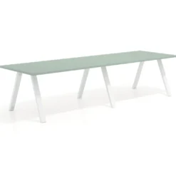 Mesa de oficina progresiva UvePro doble, fondo 100cm, estructura blanca