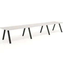 Mesa de oficina progresiva UvePro triple, fondo 100cm, estructura negra