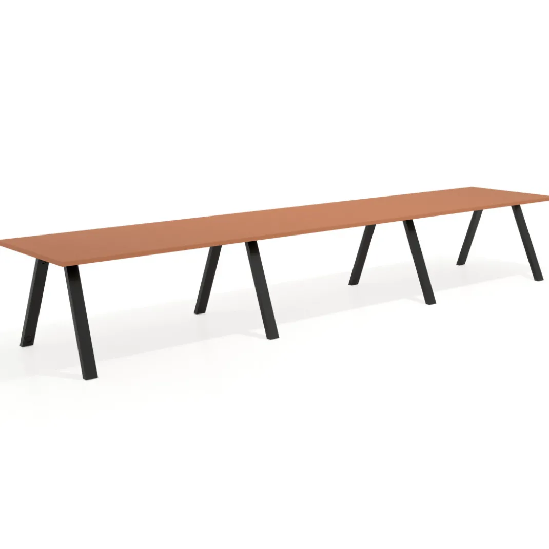 Mesa de oficina progresiva UvePro triple, fondo 100cm, estructura negra