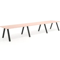 Mesa de oficina progresiva UvePro triple, fondo 100cm, estructura negra