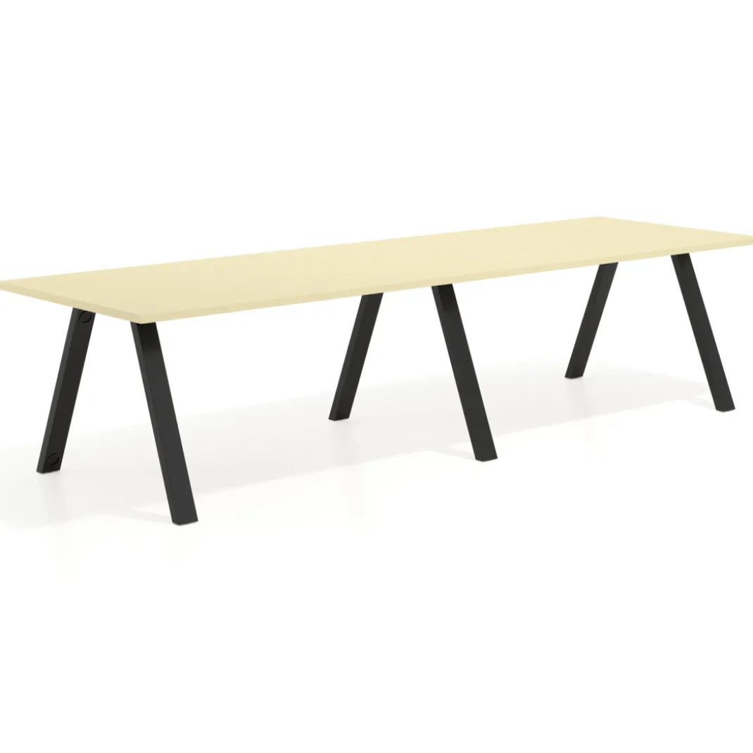 Mesa de oficina progresiva UvePro doble, fondo 100cm, estructura negra