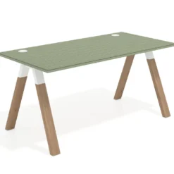 Mesa de oficina UvePro fondo 80cm, estructura negra con patas de metal