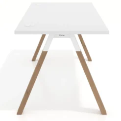 Mesa de oficina UvePro fondo 80cm, estructura negra con patas de metal