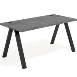 Mesa de oficina UvePro fondo 80cm, estructura negra con patas de metal