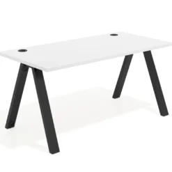 Mesa de oficina UvePro fondo 80cm, estructura negra con patas de metal
