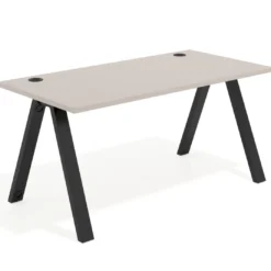 Mesa de oficina UvePro fondo 80cm, estructura negra con patas de metal