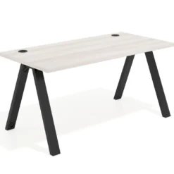 Mesa de oficina UvePro fondo 80cm, estructura negra con patas de metal
