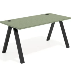 Mesa de oficina UvePro fondo 80cm, estructura negra con patas de metal