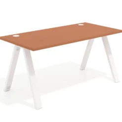 Mesa de oficina UvePro fondo 80cm, estructura blanca con patas de metal