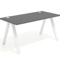 Mesa de oficina UvePro fondo 80cm, estructura blanca con patas de metal