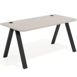 Mesa de oficina UvePro, sobre ergonómico 80cm, estructura negra con patas metálicas