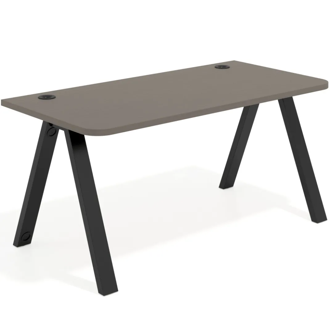 Mesa de oficina UvePro, sobre ergonómico 80cm, estructura negra con patas metálicas