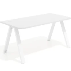 Mesa de oficina UvePro, sobre ergonómico 80cm, estructura blanca con patas metálicas
