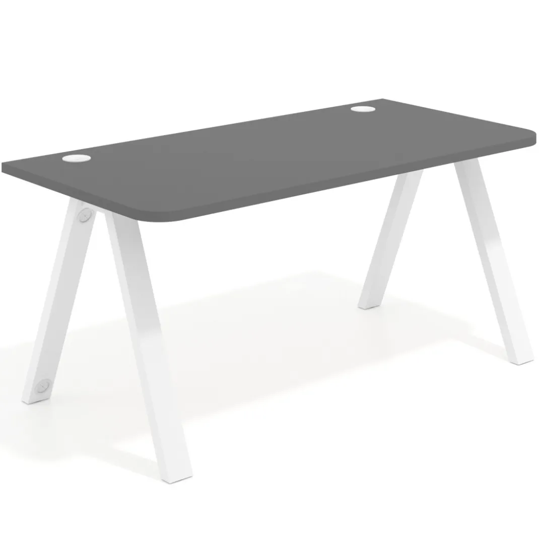 Mesa de oficina UvePro, sobre ergonómico 80cm, estructura blanca con patas metálicas