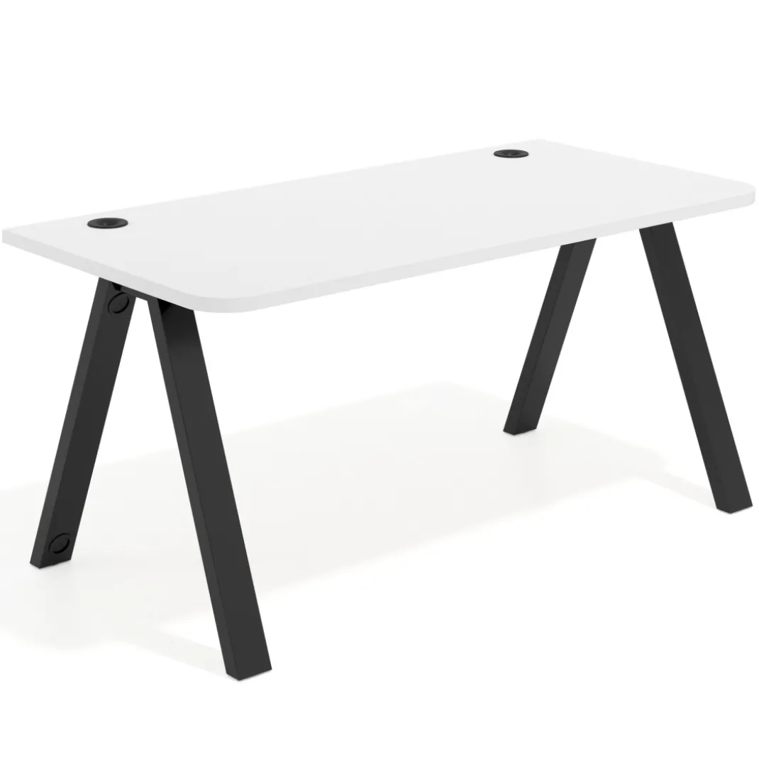 Mesa de oficina UvePro, sobre ergonómico 80cm, estructura negra con patas metálicas