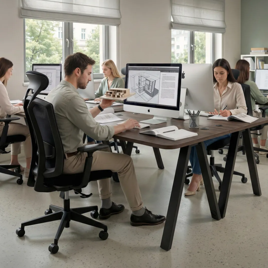 Mesa de oficina UvePro, sobre ergonómico 80cm, estructura negra con patas metálicas