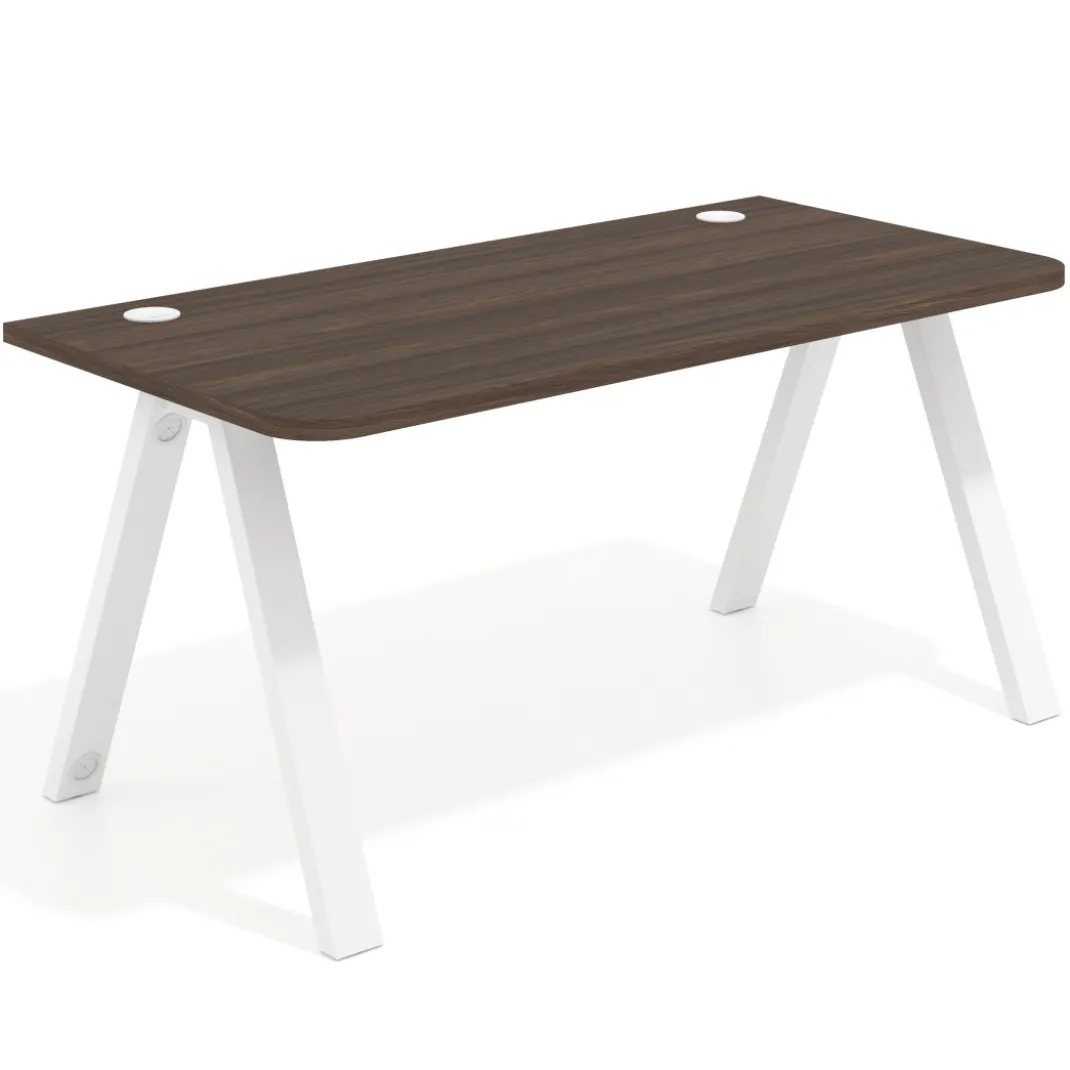 Mesa de oficina UvePro, sobre ergonómico 80cm, estructura negra con patas metálicas