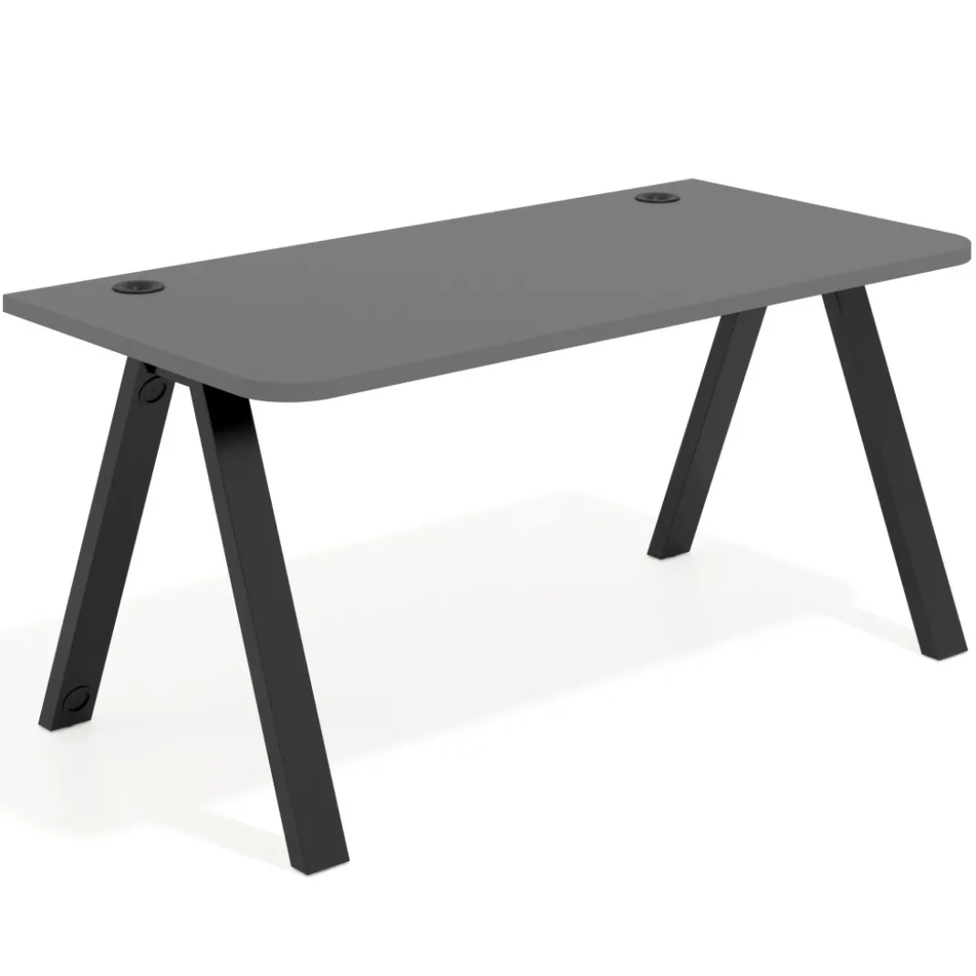 Mesa de oficina UvePro, sobre ergonómico 80cm, estructura negra con patas metálicas