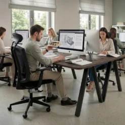 Mesa de oficina UvePro, sobre ergonómico 80cm, estructura negra con patas metálicas