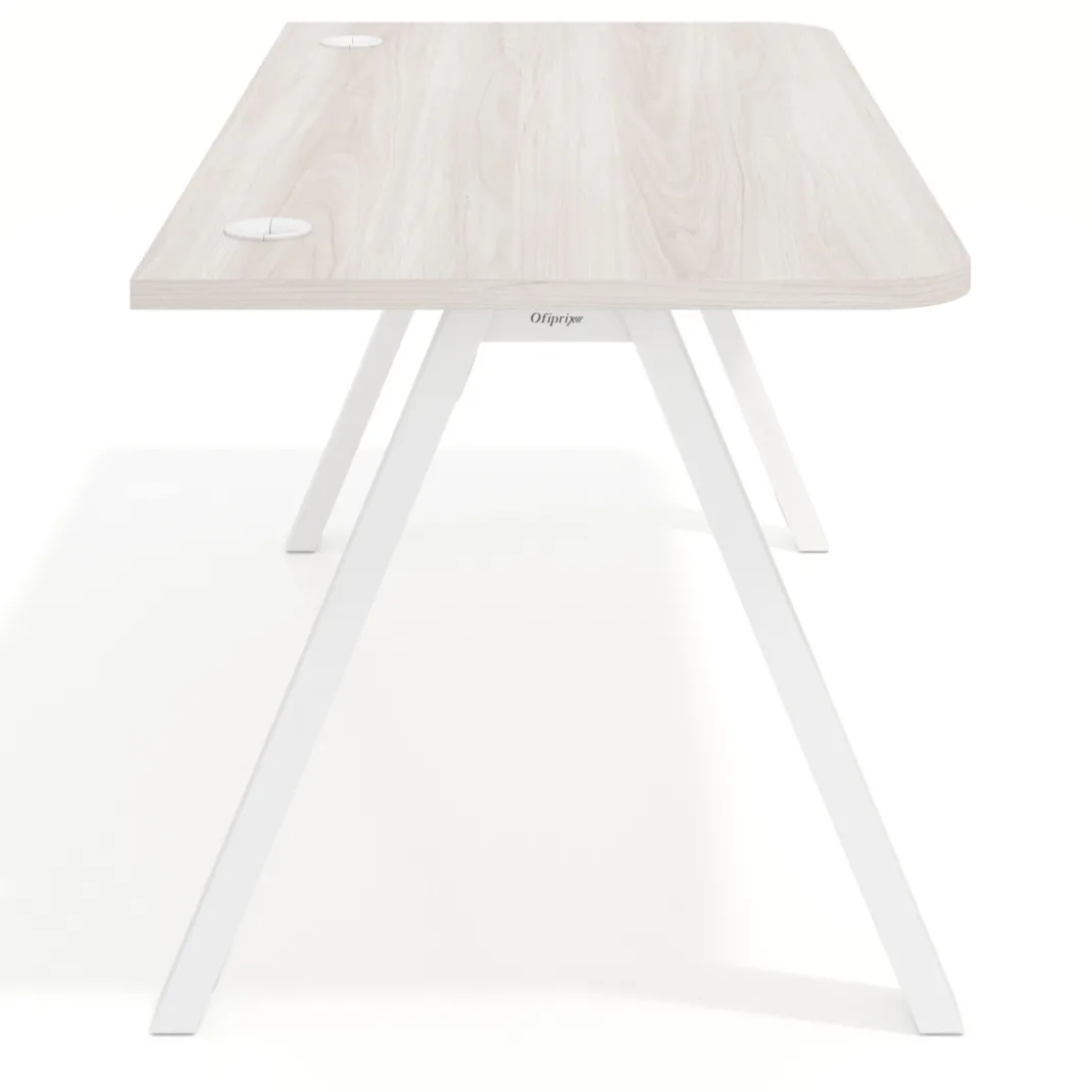 Mesa de oficina UvePro, sobre ergonómico 80cm, estructura negra con patas metálicas