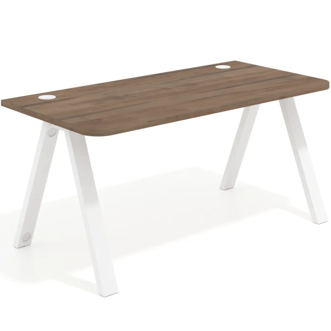 Mesa de oficina UvePro, sobre ergonómico 80cm, estructura blanca con patas metálicas