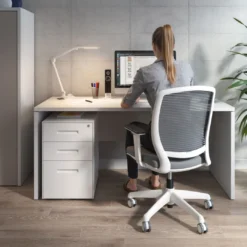 Mesa de Oficina Work Plus fondo 68 estructura blanco mate