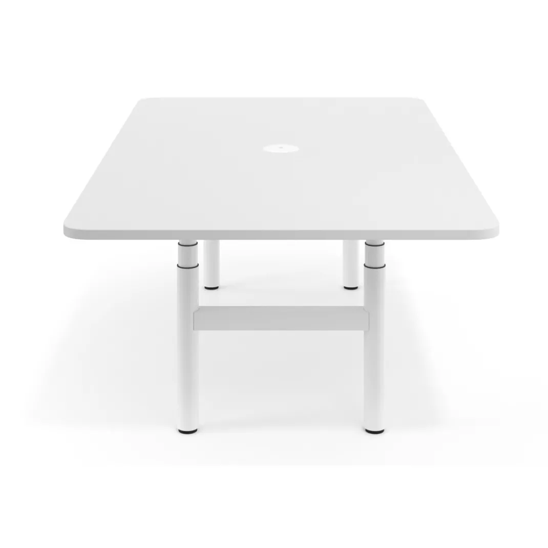 Mesa de Reuniones Elevable Erghos Core estructura blanca canto curvo