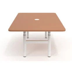 Mesa de Reuniones Elevable Erghos Core estructura blanca canto curvo