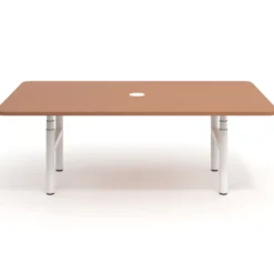 Mesa de Reuniones Elevable Erghos Core estructura blanca canto curvo