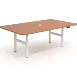 Mesa de Reuniones Elevable Erghos Core estructura blanca canto curvo