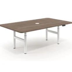 Mesa de Reuniones Elevable Erghos Core estructura blanca canto curvo
