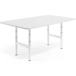 Mesa de Reuniones Elevable Erghos Core estructura blanca canto curvo