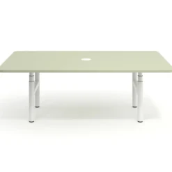Mesa de Reuniones Elevable Erghos Core estructura blanca canto curvo