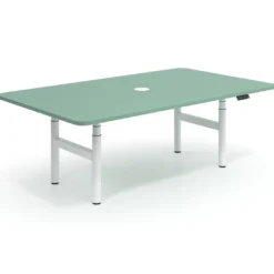 Mesa de Reuniones Elevable Erghos Core estructura blanca canto curvo