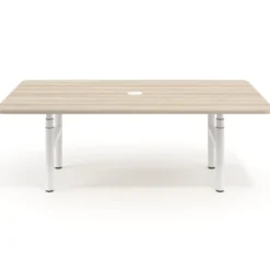 Mesa de Reuniones Elevable Erghos Core estructura blanca canto curvo