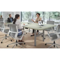 Mesa de Reuniones Elevable Erghos Core estructura aluminio canto curvo