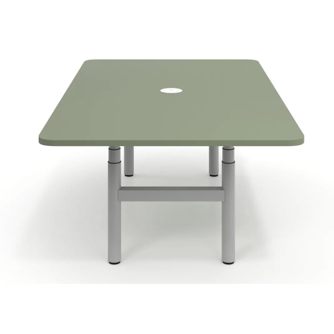 Mesa de Reuniones Elevable Erghos Core estructura aluminio canto curvo